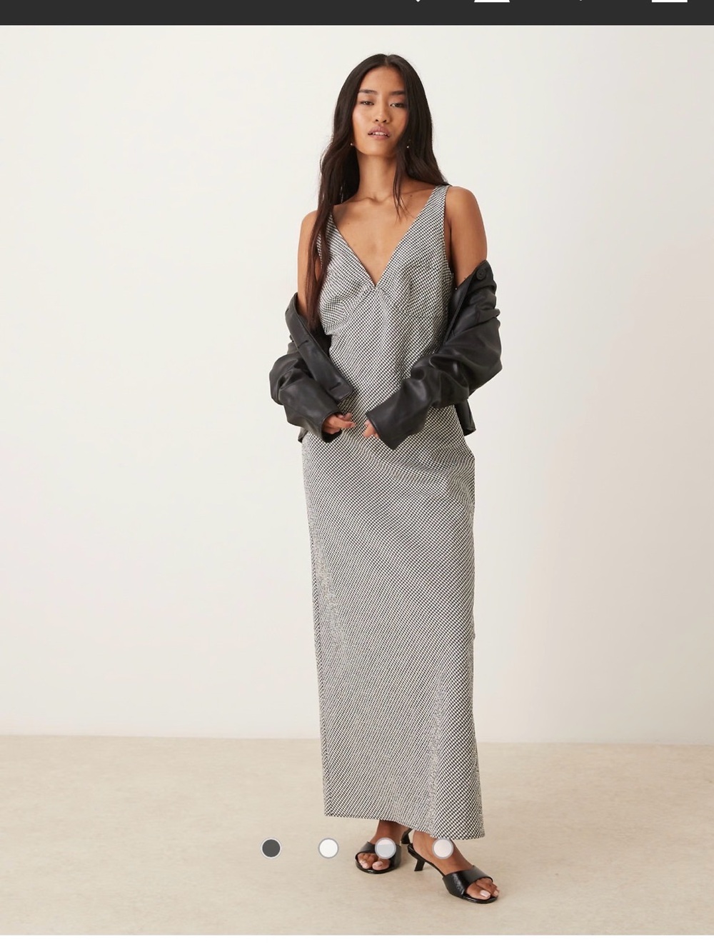 NWT ASOS Gingham Slip Dress (Black)